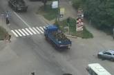По Донецку проехала колонна с российским флагами: БТР, зенитные установки, миномет и грузовики с вооруженными людьми