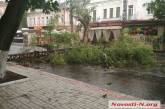 В центре Николаева из-за сильного ветра обвалилась опора контактной сети, полностью перегородив дорогу