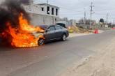 В Николаеве на полном ходу загорелся автомобиль. Видео