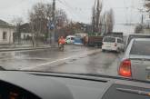 В центре Николаева КамАЗ врезался в трамвай