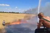 В сети показали, как николаевские пожарные спасают хлеб от огня после «прилетов» (видео)