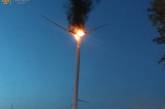 В Николаевской области горела гондола ветряка