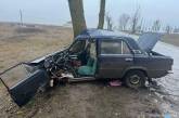 На Миколаївщині ВАЗ злетів з дороги та врізався у дерево: 4 постраждалих