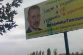 Рекламный щит кандидата в нардепы Тимошина забросали краской