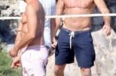 Леонардо ДиКаприо и Скотт Иствуд играют в волейбол на пляже