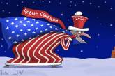 «Подарок» под елочку: санкционный удар по России высмеяли меткой карикатурой