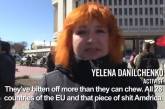 Рыжая "беженка из Донецка" пообещала научить США "лапшу лаптями хлебать"