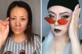 Обманчивый азиатский макияж на снимках: до и после. ФОТО