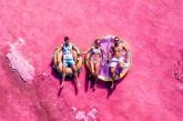 Лагуна Хатт с розовой водой на западном побережье Австралии. ФОТО