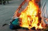 Пожар на Широком Лане: сгорели 12 военных палаток