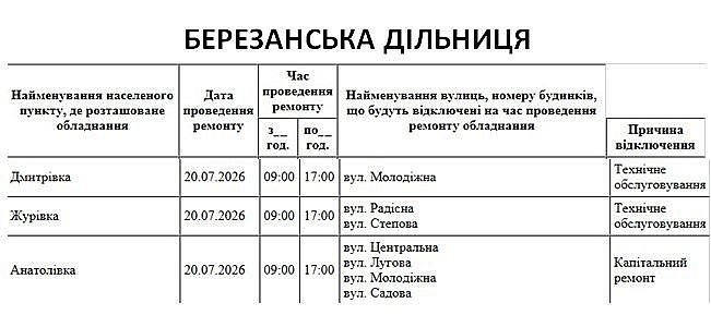 Где 20 июля в Николаевской области не будет света Где 20 июля в Николаевской области не будет света