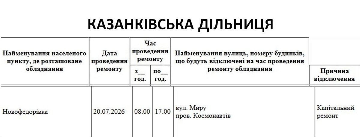 Где 20 июля в Николаевской области не будет света Где 20 июля в Николаевской области не будет света