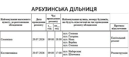 Где 20 июля в Николаевской области не будет света Где 20 июля в Николаевской области не будет света