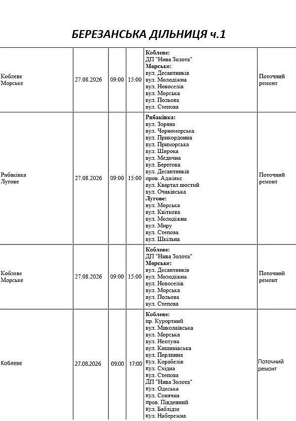 Подготовка к зимнему периоду: где в Николаеве и области 27 августа отключат свет Подготовка к зимнему периоду: где в Николаеве и области 27 августа отключат свет