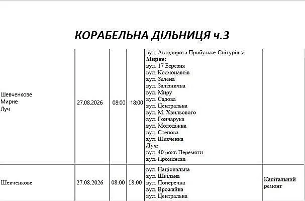 Подготовка к зимнему периоду: где в Николаеве и области 27 августа отключат свет Подготовка к зимнему периоду: где в Николаеве и области 27 августа отключат свет