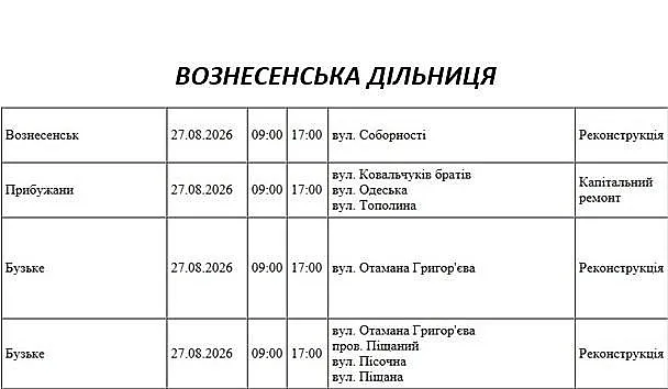 Подготовка к зимнему периоду: где в Николаеве и области 27 августа отключат свет Подготовка к зимнему периоду: где в Николаеве и области 27 августа отключат свет