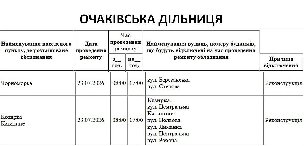 Масштабные отключения в Николаеве и области: где 22 сентября не будет света Масштабные отключения в Николаеве и области: где 22 сентября не будет света