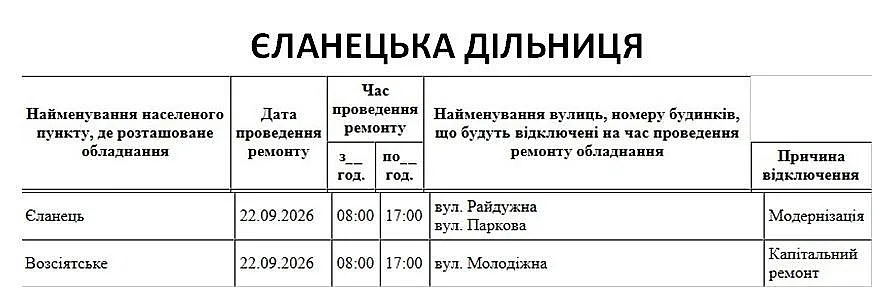 Масштабные отключения в Николаеве и области: где 22 сентября не будет света Масштабные отключения в Николаеве и области: где 22 сентября не будет света