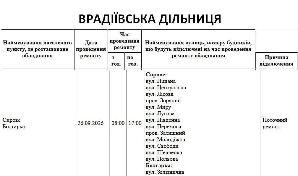 Где 26 сентября в Николаевской области отключат свет: список адресов Где 26 сентября в Николаевской области отключат свет: список адресов