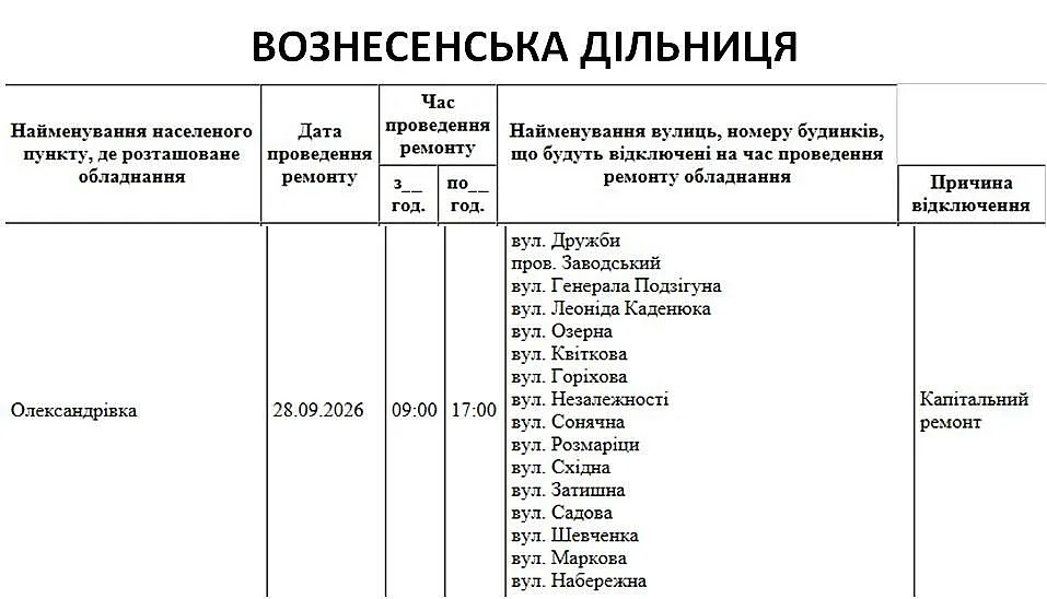 Где в Николаеве и области 28 сентября не будет света: адреса Где в Николаеве и области 28 сентября не будет света: адреса