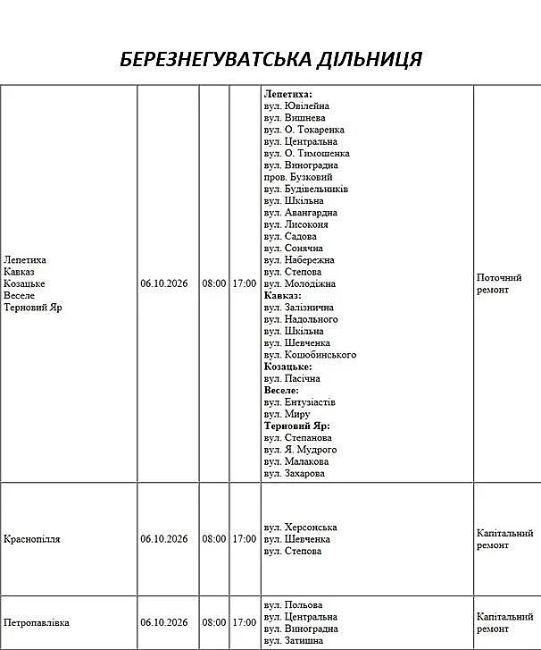Отключения в Николаеве и области: где 6 октября не будет света Отключения в Николаеве и области: где 6 октября не будет света