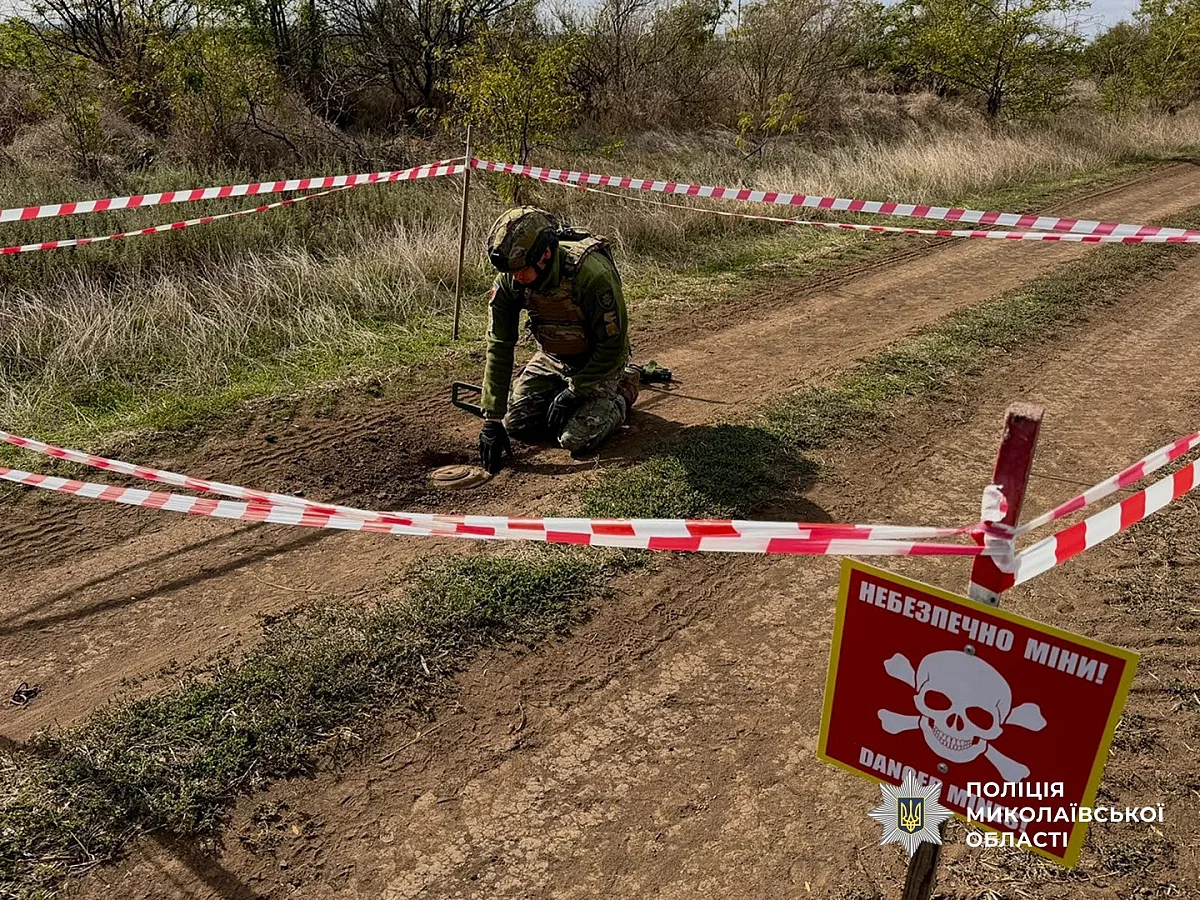 В Николаевской области на полевой дороге обнаружили вражескую мину В Николаевской области на полевой дороге обнаружили вражескую мину