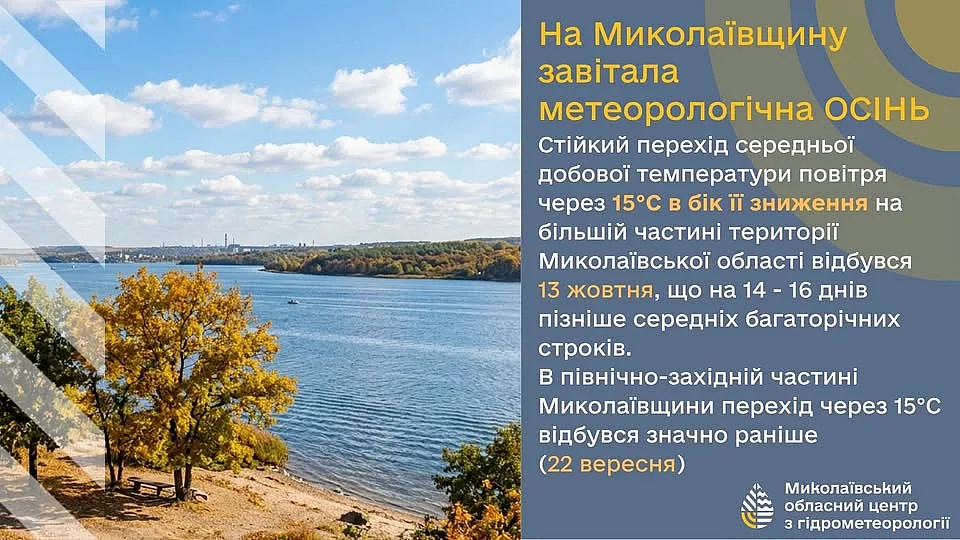 Метеорологічна осінь прийшла до Миколаївської області Метеорологічна осінь прийшла до Миколаївської області