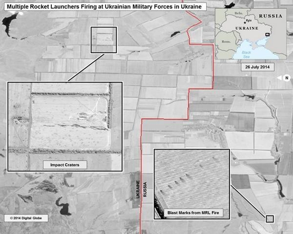 США обнародовали спутниковые фото обстрелов Украины с территории России