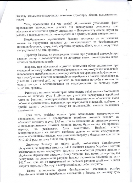 В Николаеве в скандальной школе-интернат №5 выявлено нарушений на полтора миллиона гривен