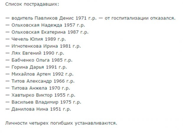 В смертельном ДТП в России пострадали 11 украинцев