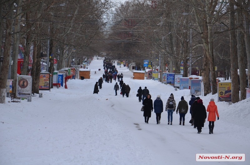 Николаев вышел на уборку города с лопатами. ФОТО