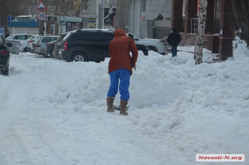 Николаев вышел на уборку города с лопатами. ФОТО