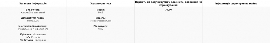 Глава Николаевского облсовета Москаленко задекларировала 2 квартиры и старый МАЗ