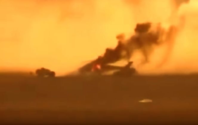 Появилось видео уничтожения российского военного вертолета в Сирии