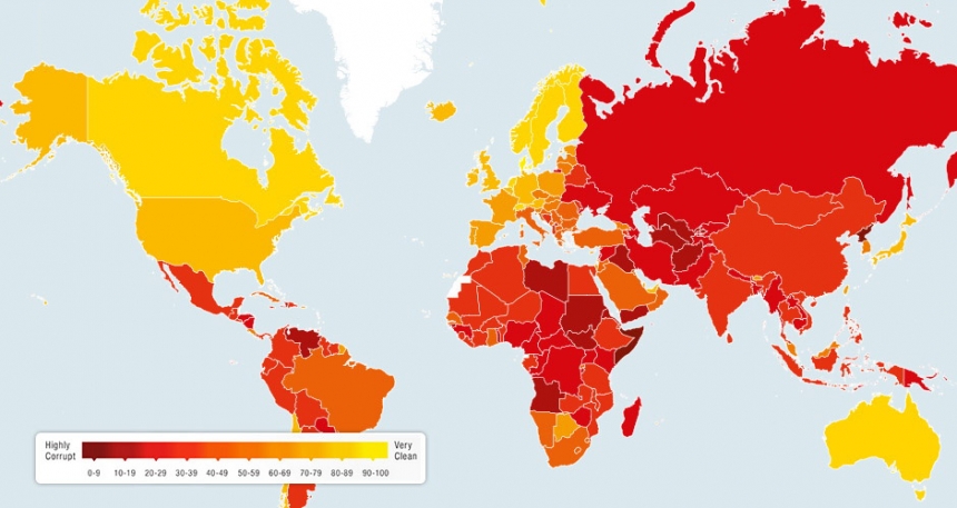 Украина по уровню коррупции сравнялась с Россией