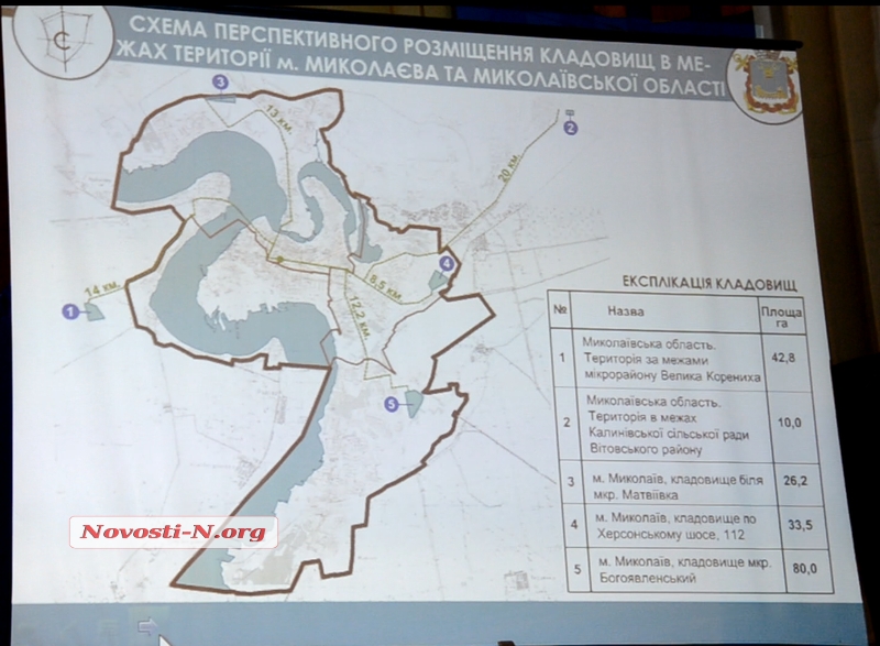 Архитектура представил 5 вариантов размещения городского кладбища 