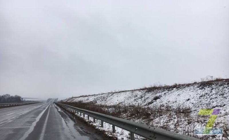 На  трассе Одесса-Киев выпал снег