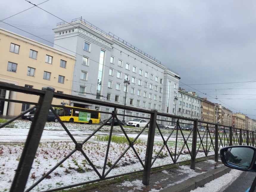В разгар лета Санкт-Петербург засыпало снегом. ФОТО
