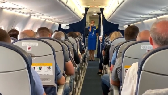 День независимости в небе: украинская стюардесса исполнила гимн во время полета. ВИДЕО