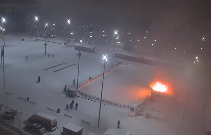 Появилось видео начала пожара на Серой площади в Николаеве