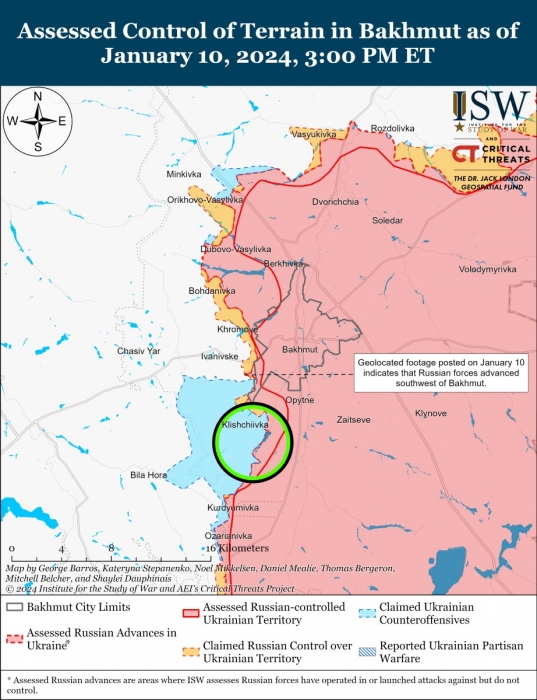 ВС РФ продвинулись возле Бахмута: ISW назвал территории, которые захватил враг (карта)