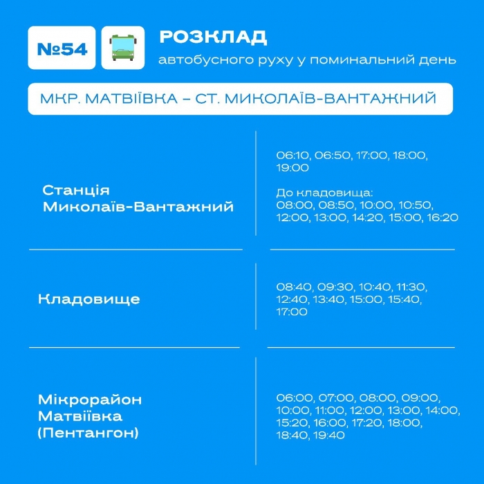 У поминальну неділю в Миколаєві запустять автобуси до кладовищ: розклад
