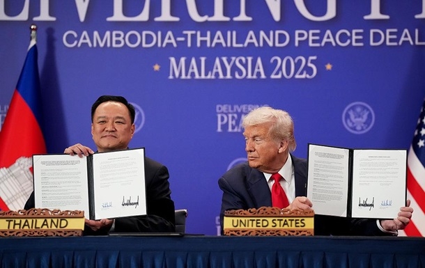 Таиланд и Камбоджа подписали мирное соглашение в присутствии Трампа Таиланд и Камбоджа подписали мирное соглашение в присутствии Трампа
