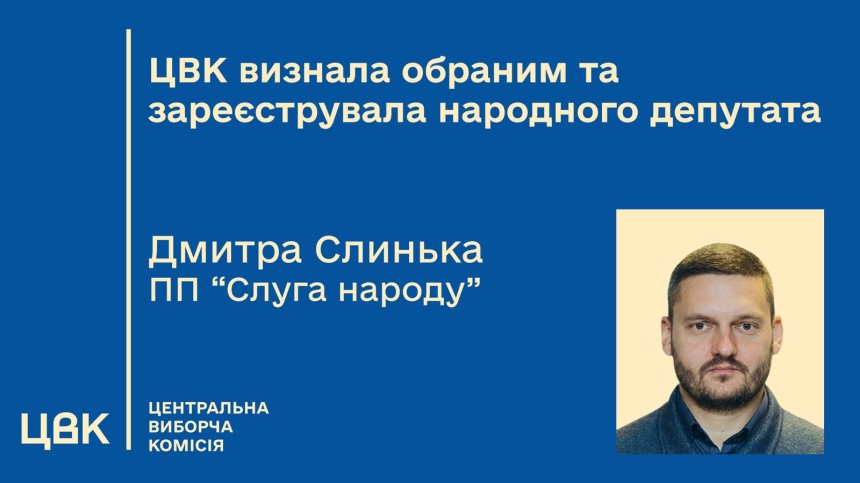 ЦИК зарегистрировала нового нардепа от "Слуги народа" ЦИК зарегистрировала нового нардепа от "Слуги народа"