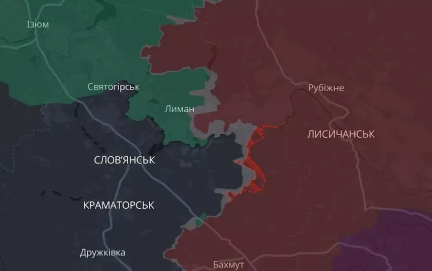 Війська РФ окупували Серебрянку та просунулися на Слов’янському напрямку, - DeepState Війська РФ окупували Серебрянку та просунулися на Слов’янському напрямку, - DeepState