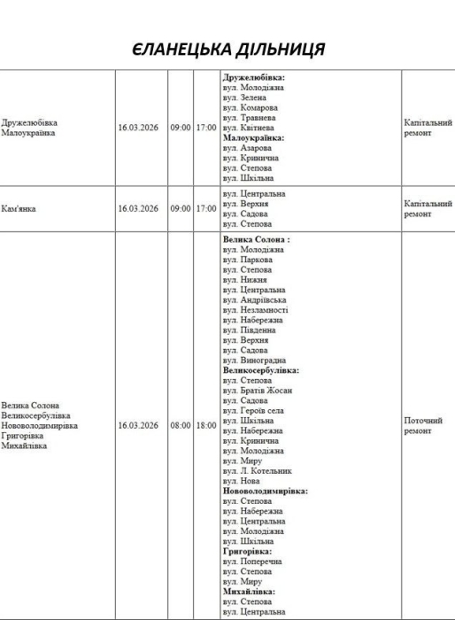 Плановые работы: как будут отключать свет в Николаеве и области 16 марта Плановые работы: как будут отключать свет в Николаеве и области 16 марта