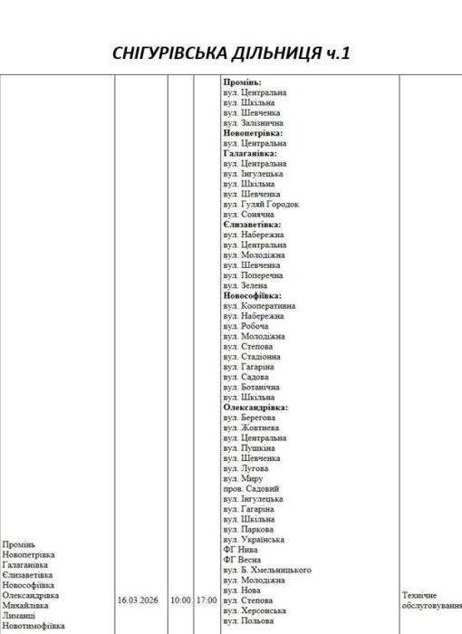 Плановые работы: как будут отключать свет в Николаеве и области 16 марта Плановые работы: как будут отключать свет в Николаеве и области 16 марта