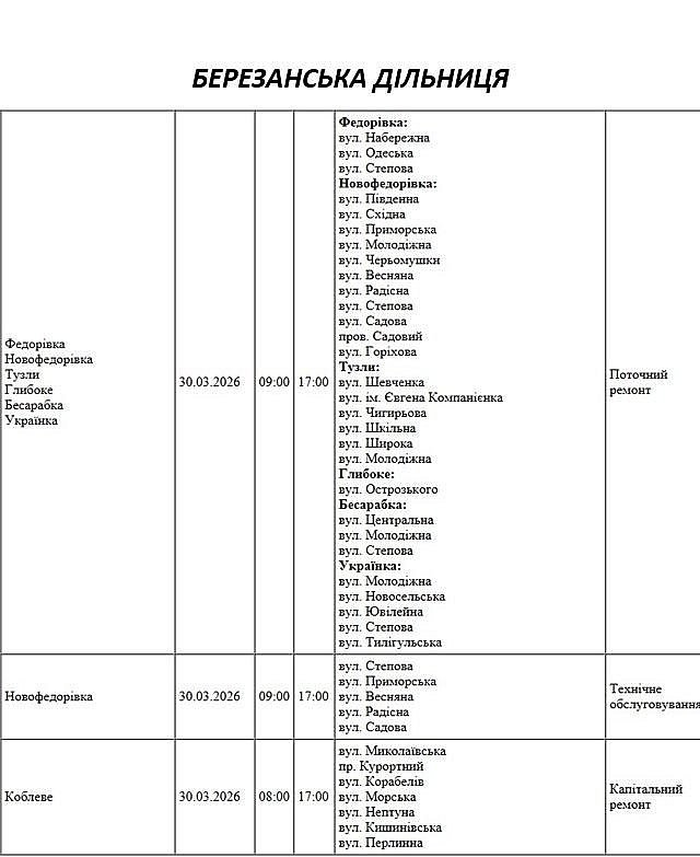 Плановые работы: где в понедельник не будет света в Николаевской области Плановые работы: где в понедельник не будет света в Николаевской области