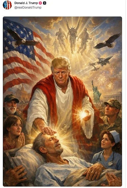 Трамп пояснив, чому опублікував своє зображення в образі Ісуса Трамп пояснив, чому опублікував своє зображення в образі Ісуса