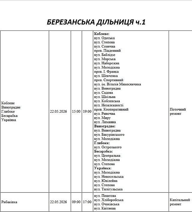 Планові відключення світла у Миколаєві та області на 22 травня